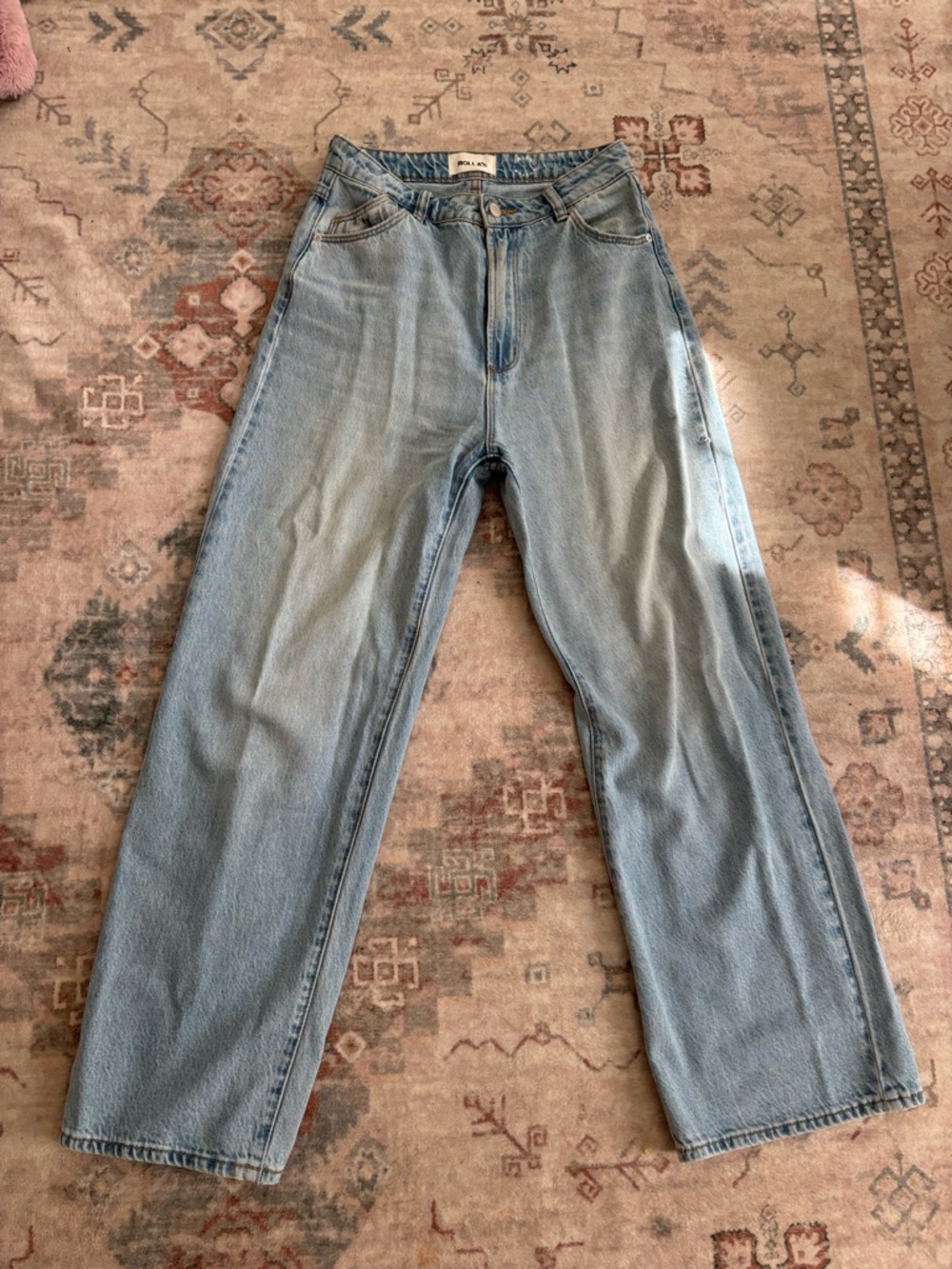 ROLLA’S Heidi Light Blue High-Rise Straight Jeans